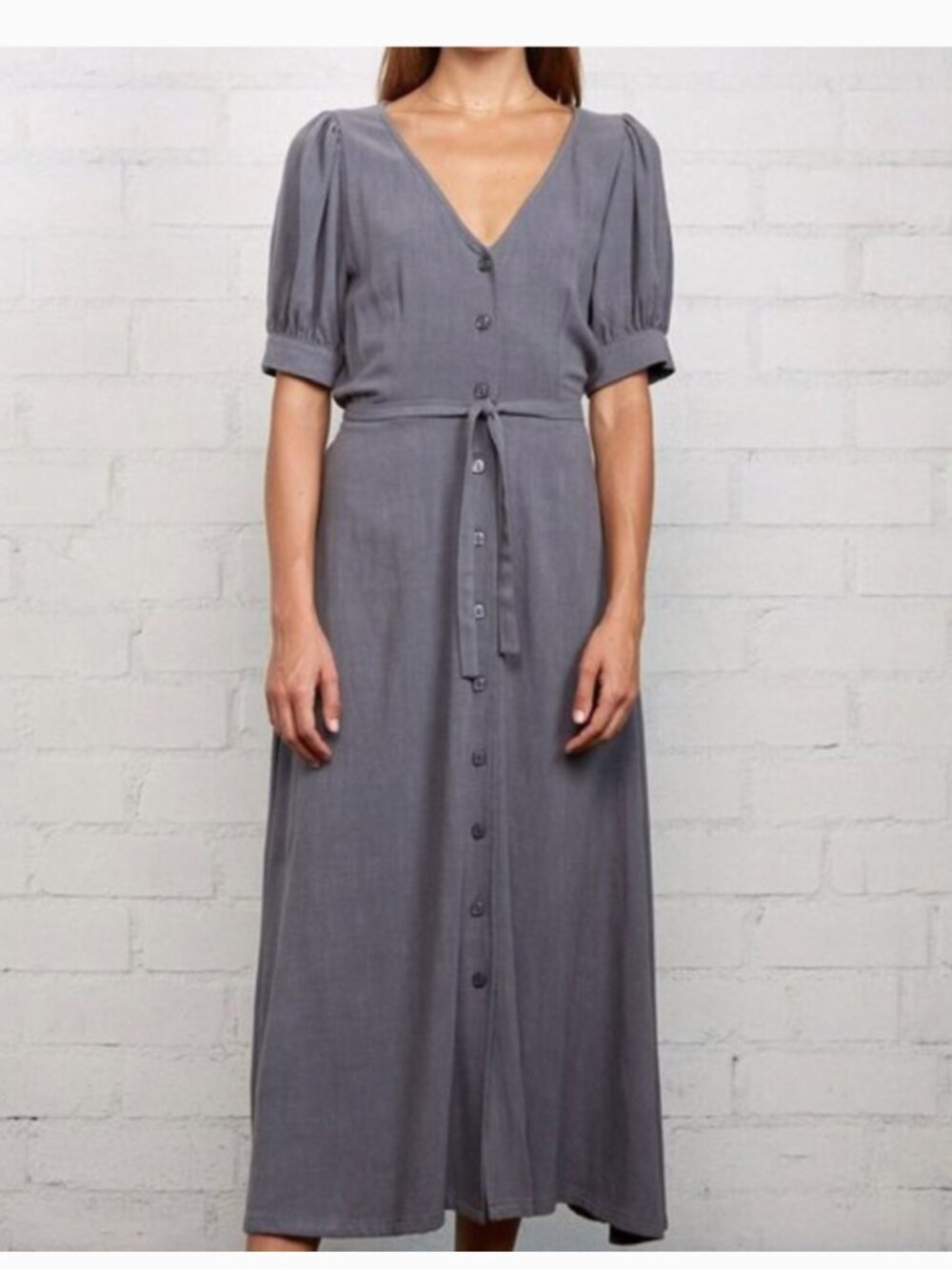 Rachel Pally Linen Piper Dress Smoke Sz L